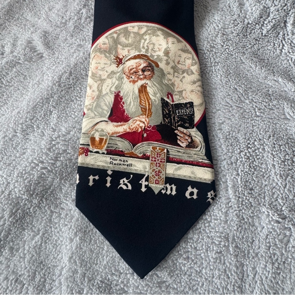 Norman Rockwell Santa Christmas Saturday Evening Post Necktie - Picture 2 of 5